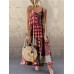 Bohemian Spaghetti Strap Print Vintage Long Maxi Dress