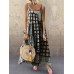 Bohemian Spaghetti Strap Print Vintage Long Maxi Dress