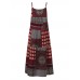 Bohemian Spaghetti Strap Print Vintage Long Maxi Dress