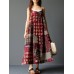 Bohemian Spaghetti Strap Print Vintage Long Maxi Dress