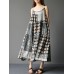 Bohemian Spaghetti Strap Print Vintage Long Maxi Dress