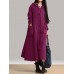 Vintage Frog Button Long Sleeve Hooded Maxi Coat Dresses