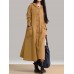 Vintage Frog Button Long Sleeve Hooded Maxi Coat Dresses