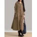 Vintage Frog Button Long Sleeve Hooded Maxi Coat Dresses