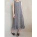 Houndstooth Flounced Sleeveless O-neck Casual Dresses