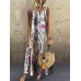 Vintage Print Floral Sleeveless Button Down Dress