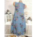 Sleeveless Floral Print Casual Dress For Women