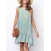 Print Polka Dots Sleeveless High Low Dress