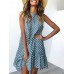 Print Polka Dots Sleeveless High Low Dress