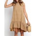 Print Polka Dots Sleeveless High Low Dress