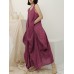 Irregular Sleeveless Solid Color Vintage Dress For Women