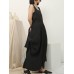 Irregular Sleeveless Solid Color Vintage Dress For Women