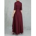 Solid Color Pleated Asymmetrical Tie Waist Maxi Dresses