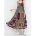 Bohemian Patchwork Sleeveless O-Neck Long Maxi Dresses